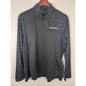 Adidas Terrex‎ Shirt Womens 1X Black 1/4 Zip Long Sleeve Hiking AEROREADY Top